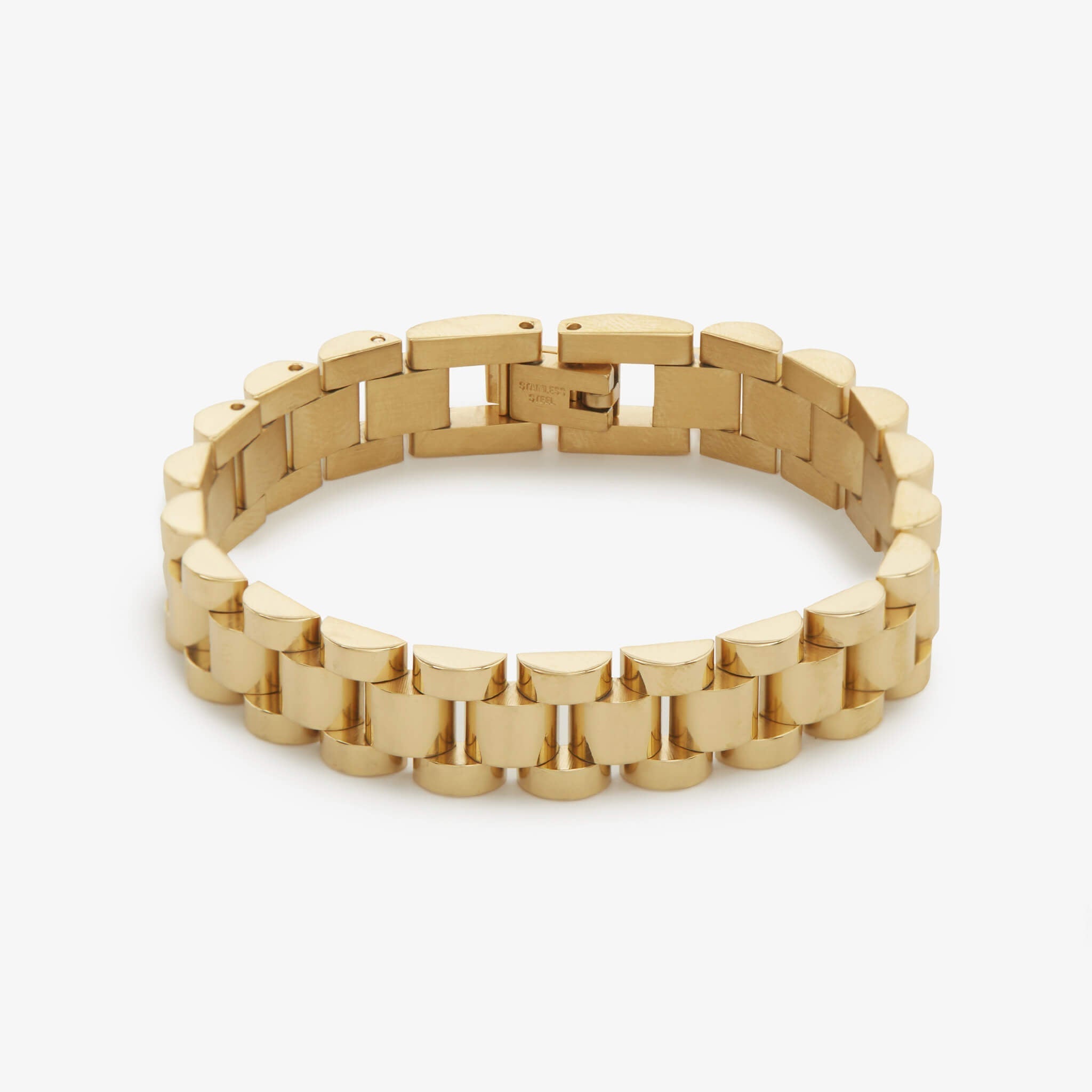 Gold swiss watch strap bracelet