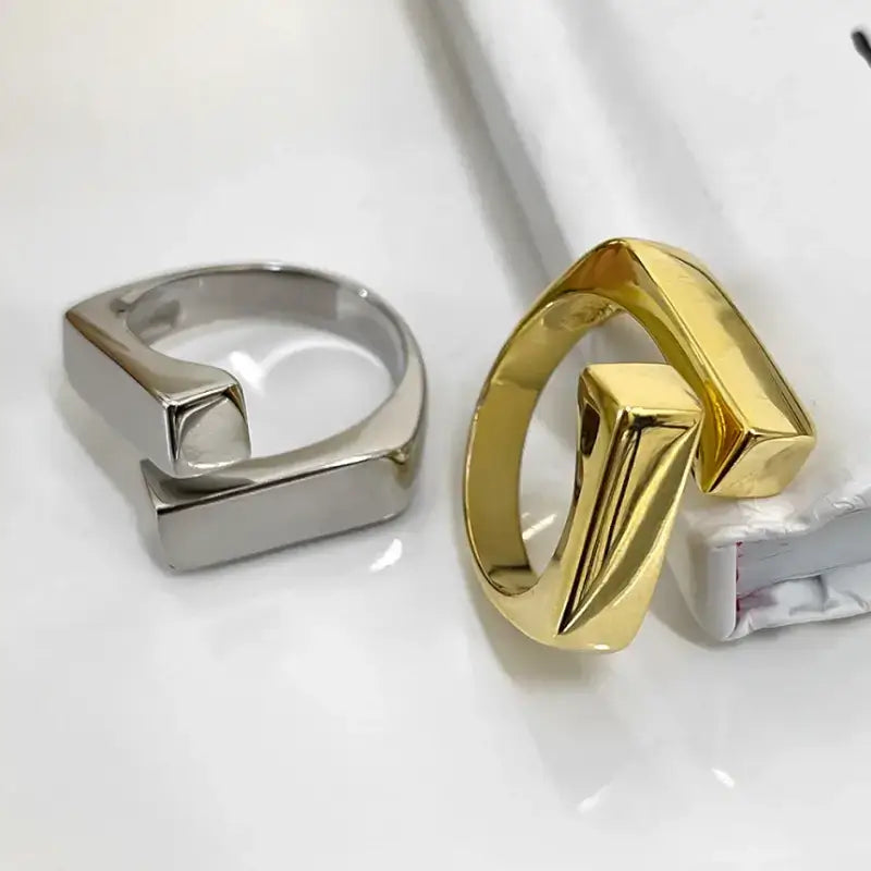 Sterling silver chunky adjustable rings