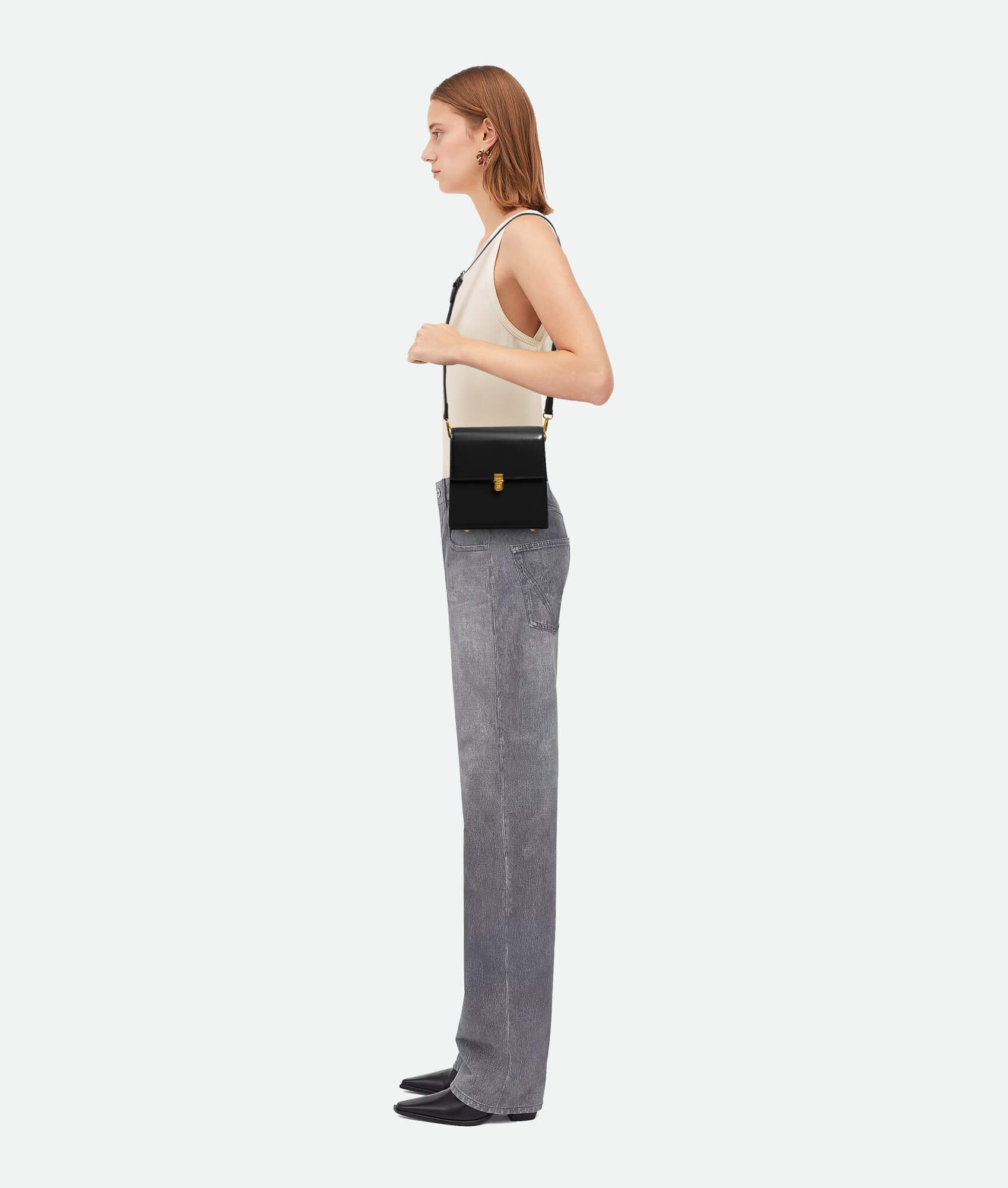 Black Square Crossbody Bag Model