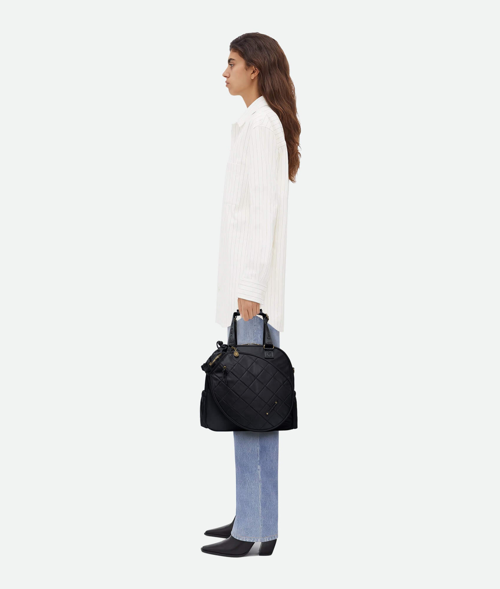 Black Tennis Bag On Model