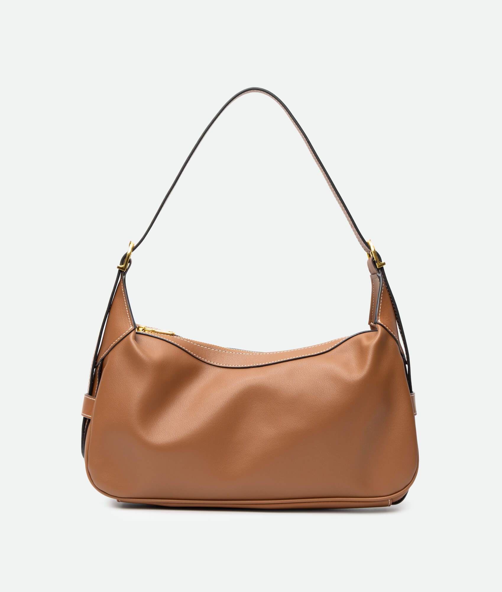 brown leather handbag