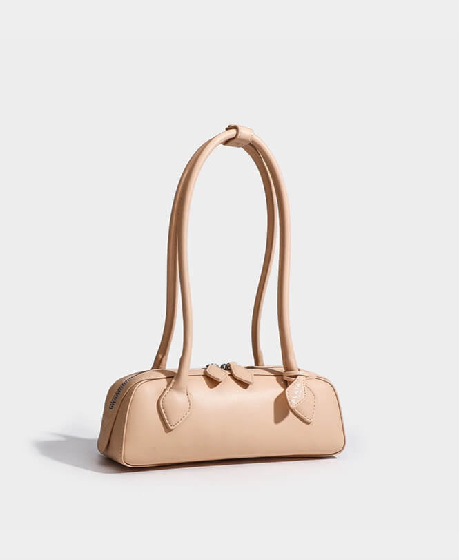 Medium Shoulder Bag Alaïa Le Teckel nude