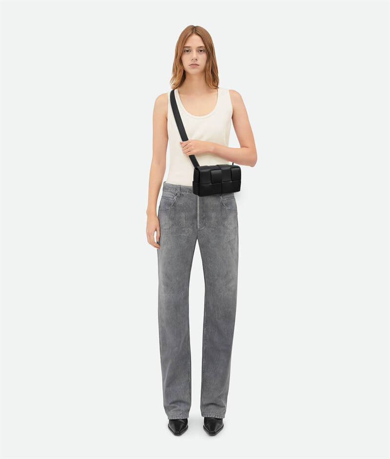 Mini Cassette Cross-Body Bag Black On Model