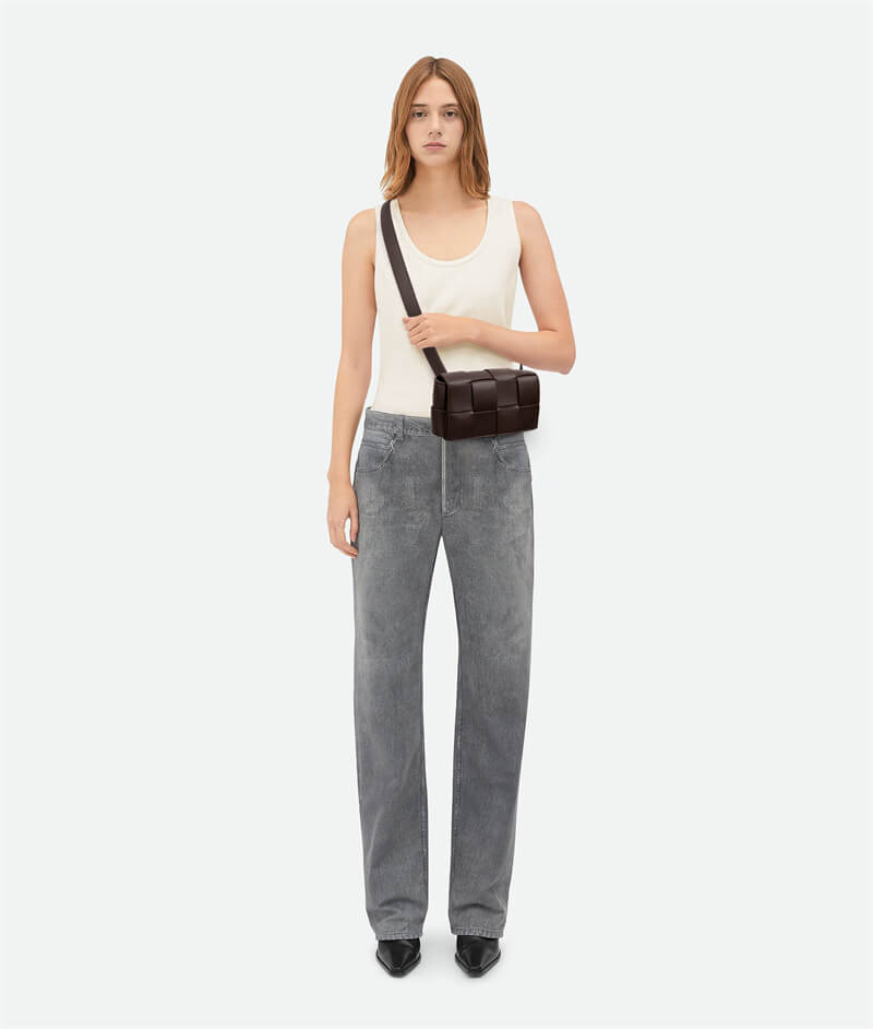 Mini Cassette Cross-Body Bag Brown On Model