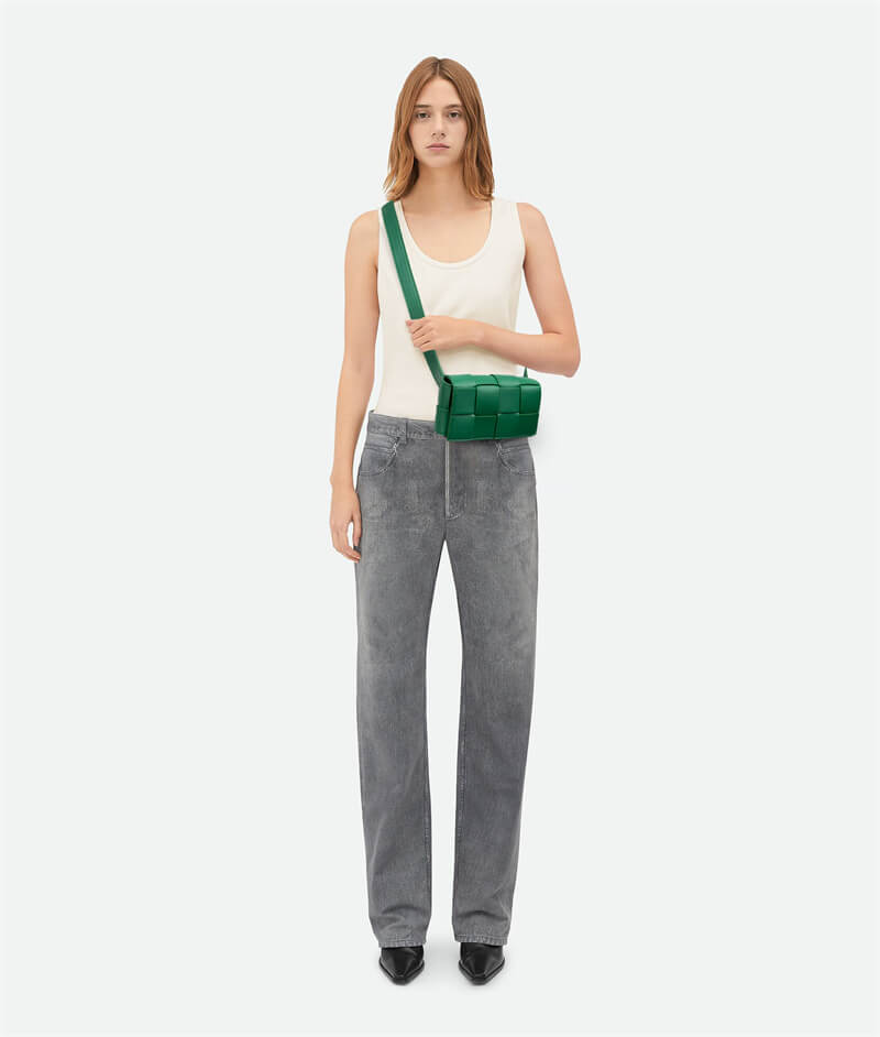 Mini Cassette Cross-Body Bag Green On Model