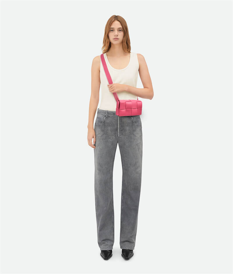 Mini Cassette Cross-Body Bag Pink On Model