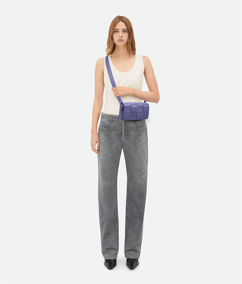 Mini Cassette Cross-Body Bag Purple On Model