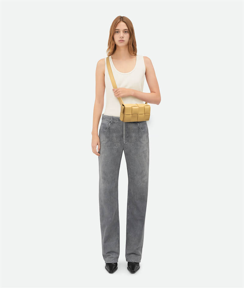 Mini Cassette Cross-Body Bag Yellow On Model