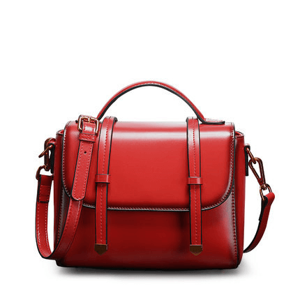 Red VALENTINA bag on white background