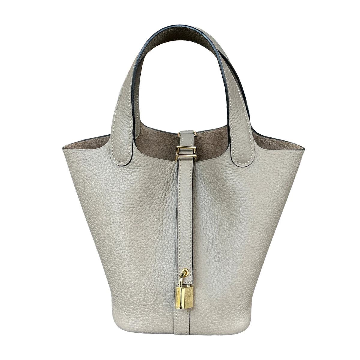 Valentina Ostuni Large bucket bag in Dove Grey