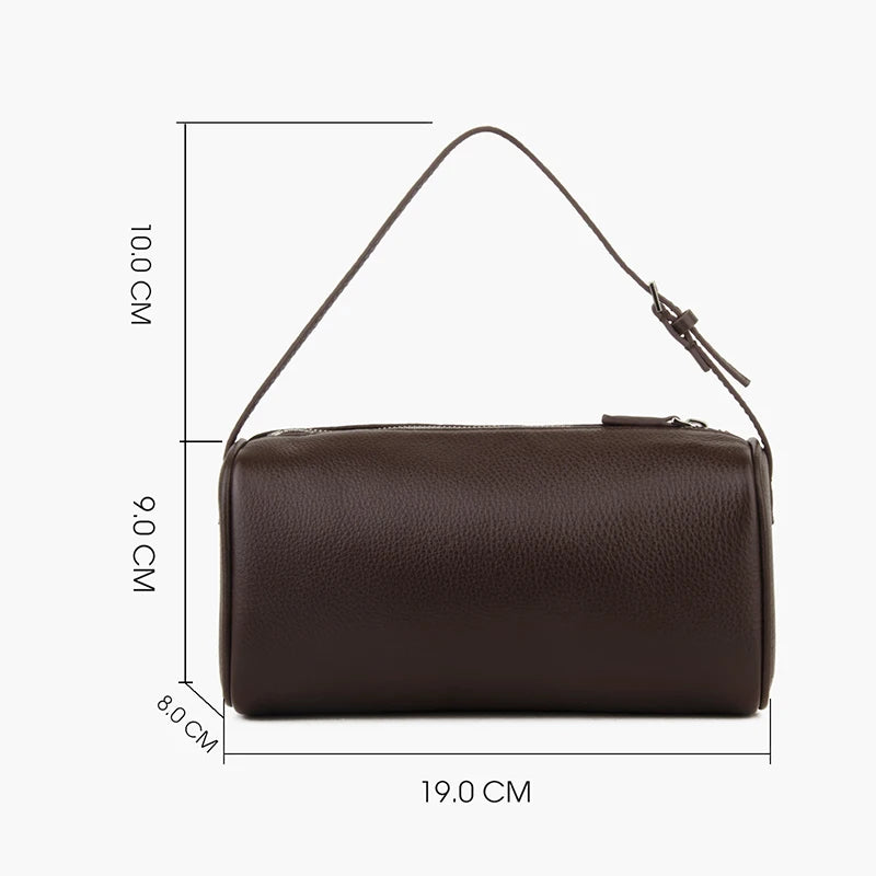 Valentina Roll mini leather barrel bag