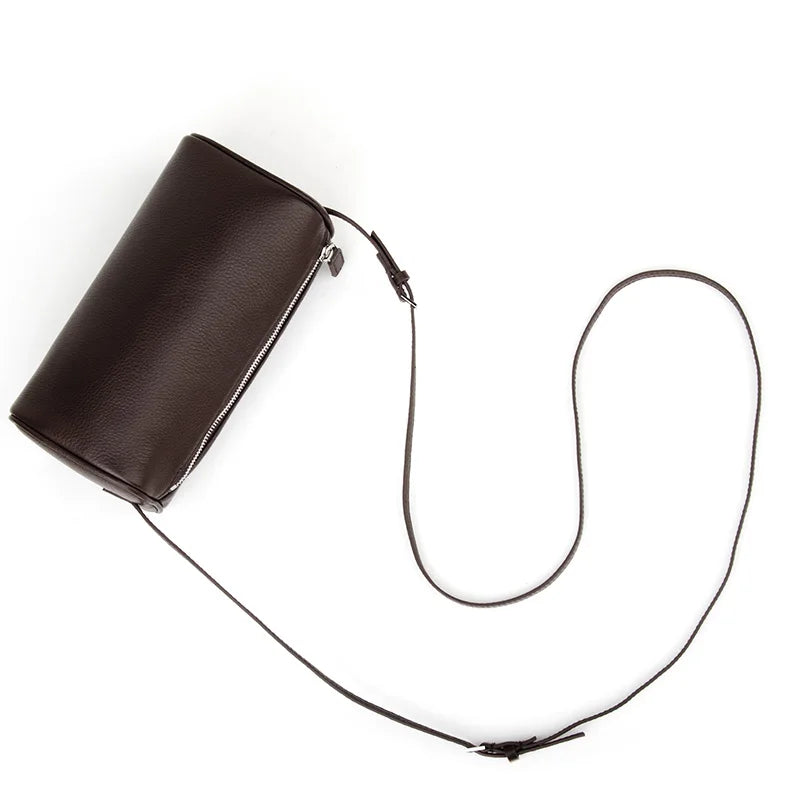 Valentina Roll mini leather barrel bag