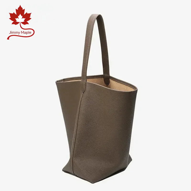 Valentina Tela Large bucket bag in Grey, side view