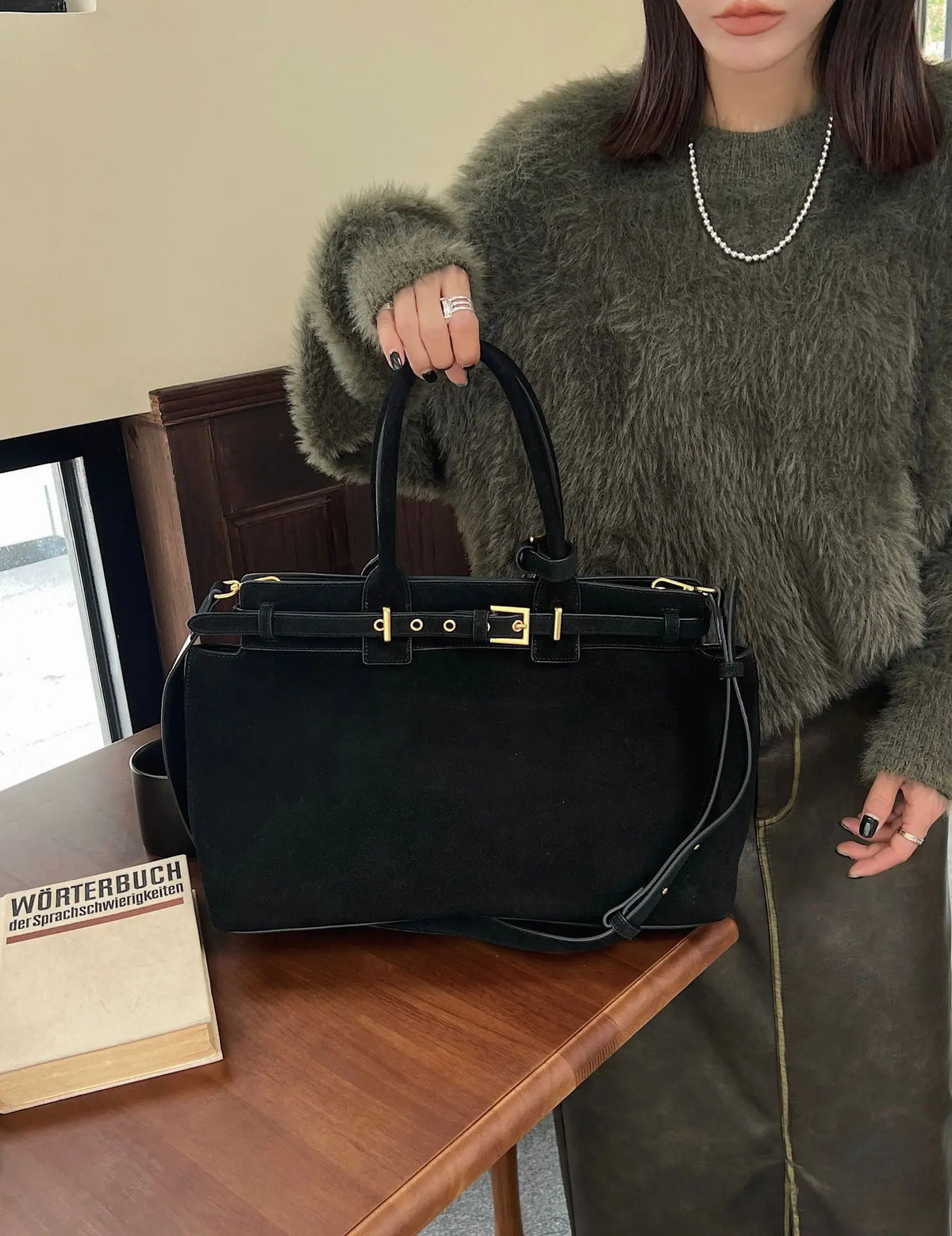Valentina Spello top-handle bag in Black