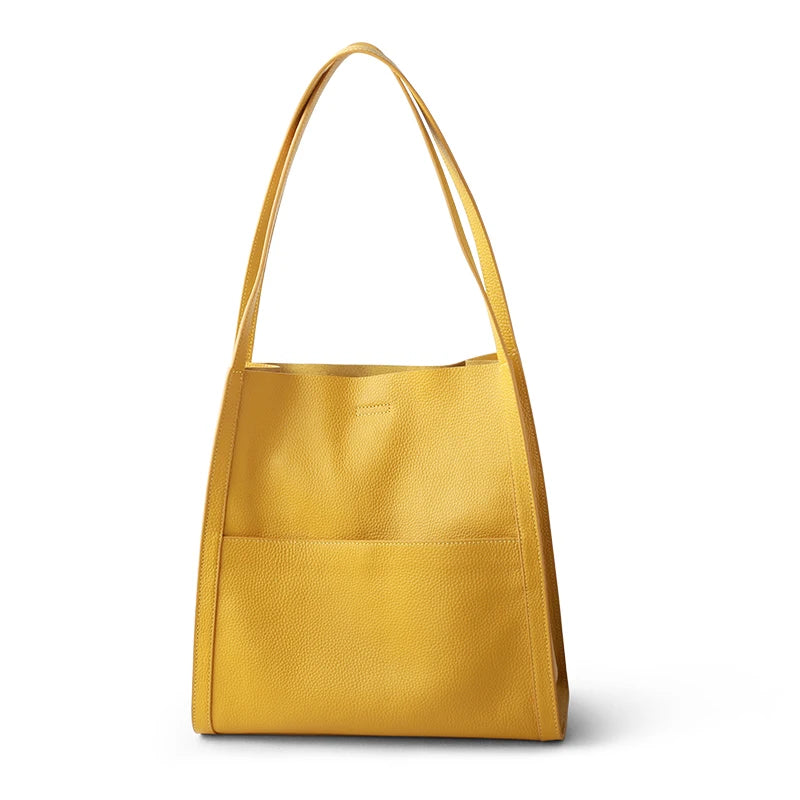 Valentina Positano bucket bag in Lemon