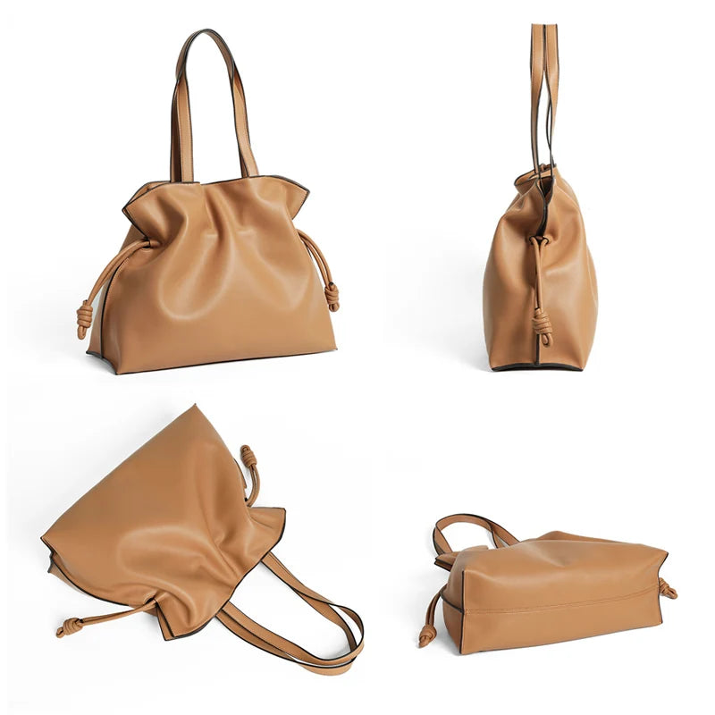 Valentina Mira bucket bag in Ivory, side view