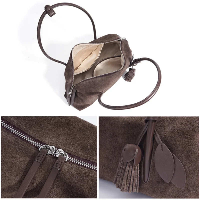 Valentina Isola tote in Sand, back view