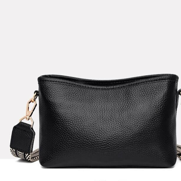 Black leather crossbody bag