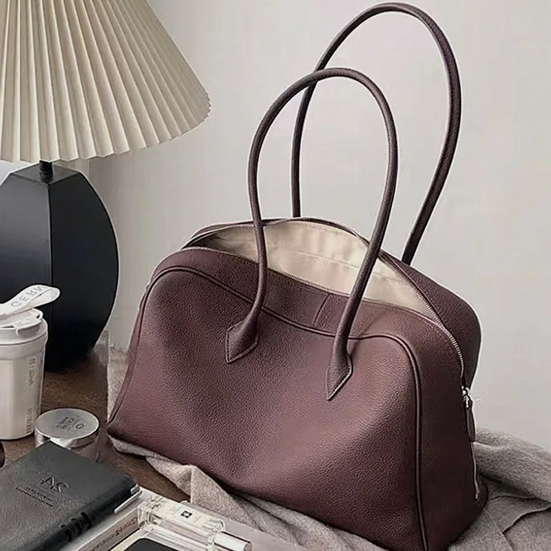 Valentina Pillow leather pillow shoulder bag in Espresso