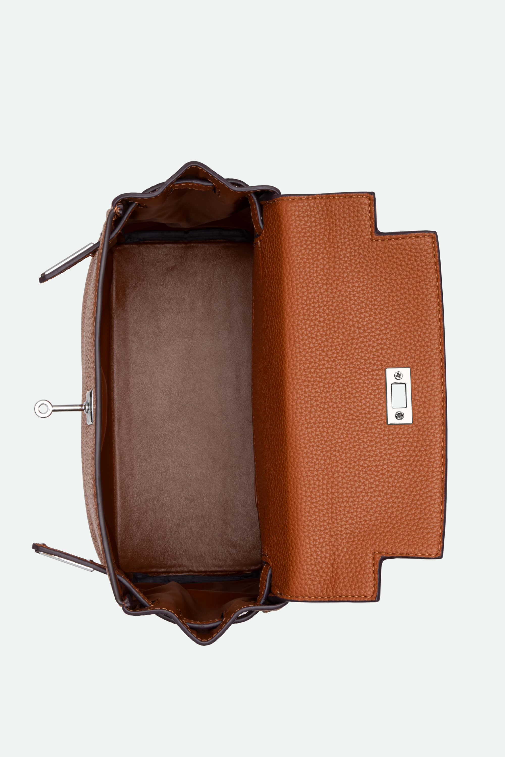 Signature Leather Backpack Brown Inside