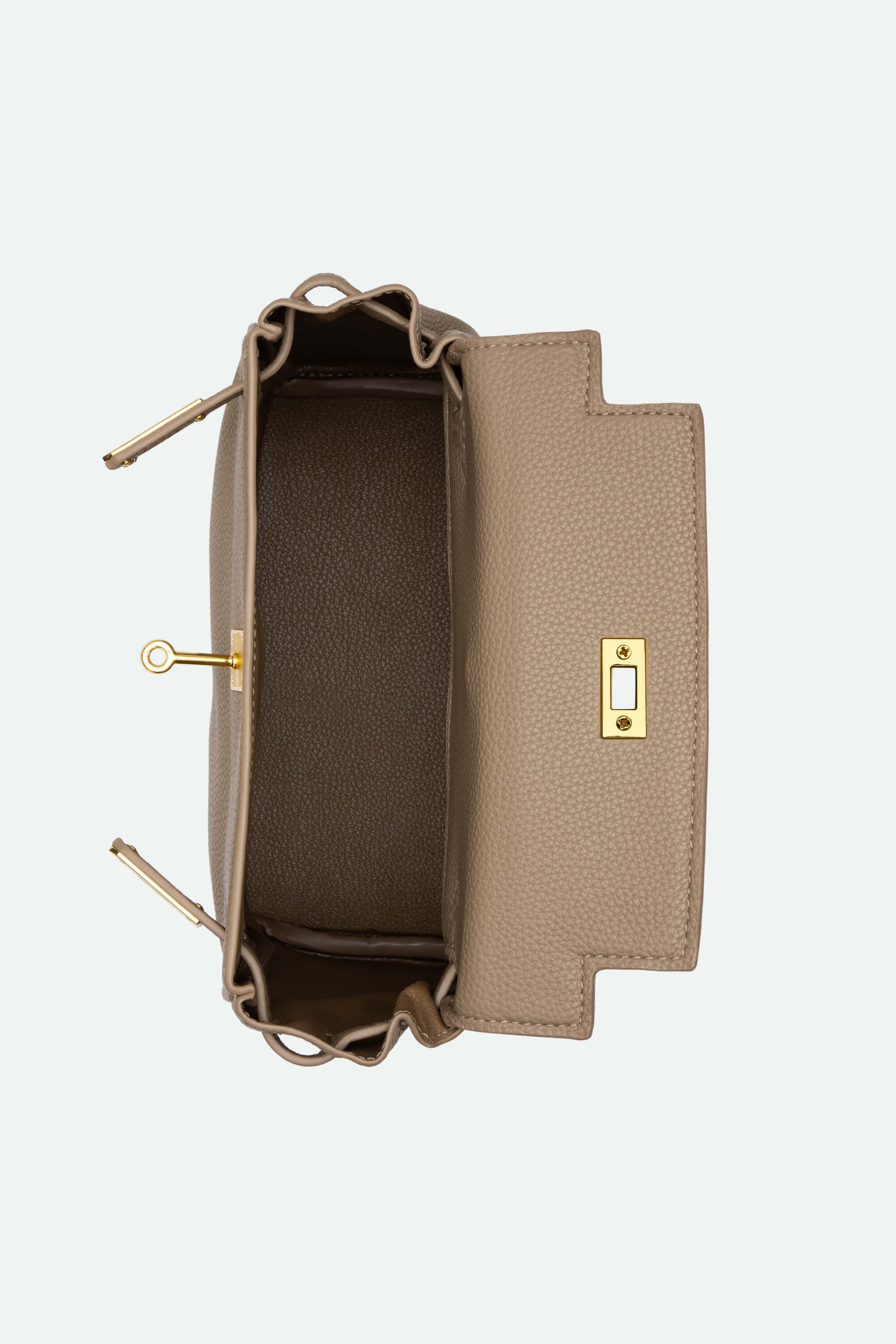 Signature Leather Backpack Khaki Inside