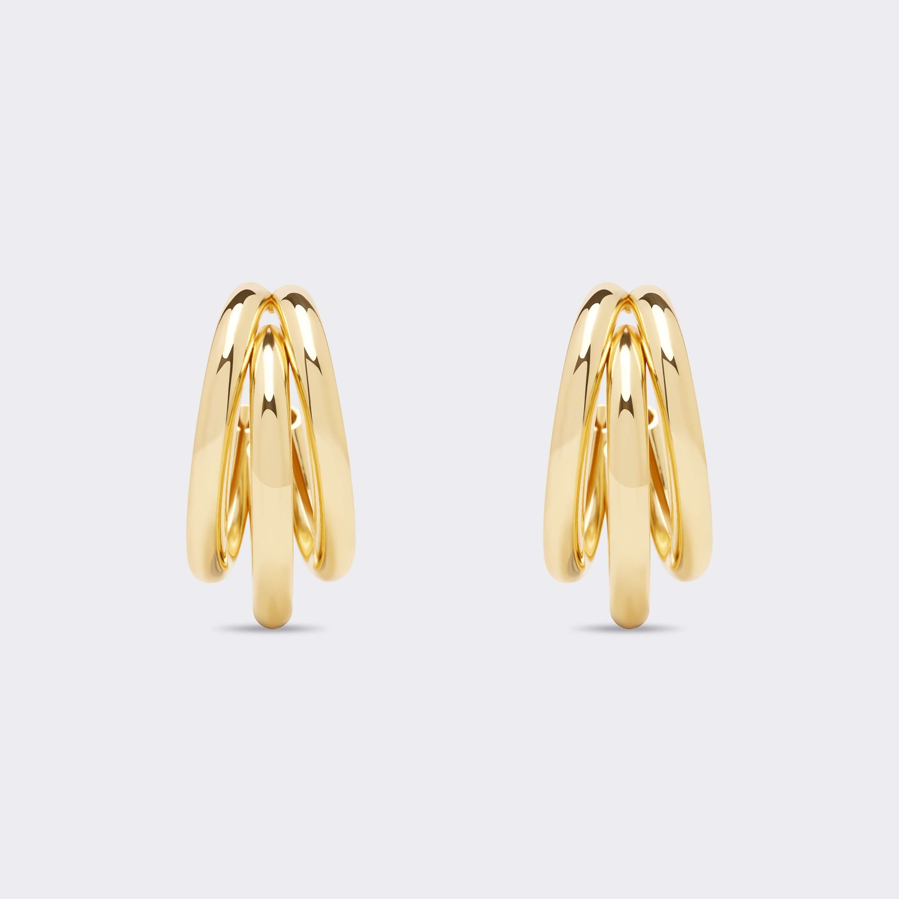Triple Gold Hoop Earrings