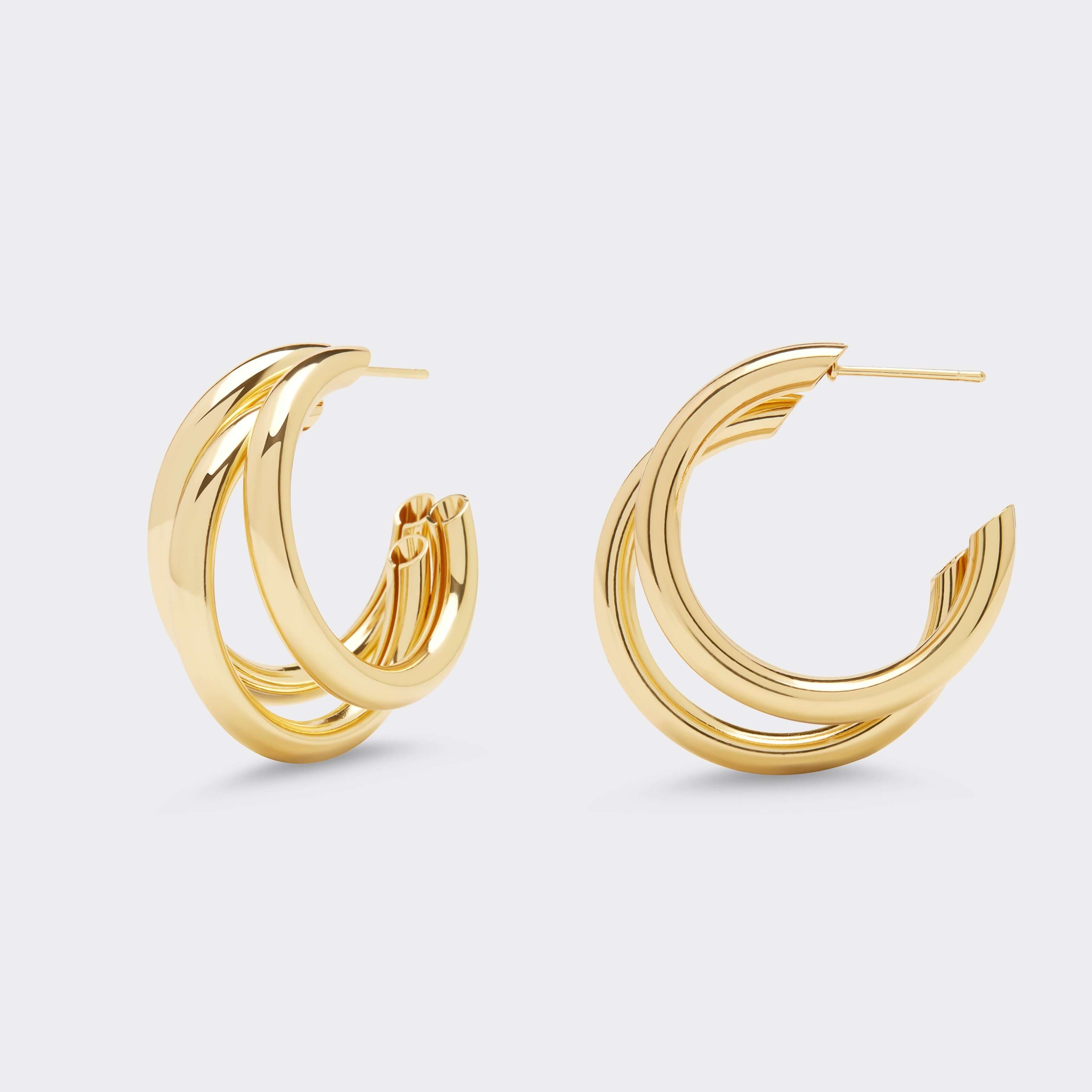 Triple Gold Hoop Earrings
