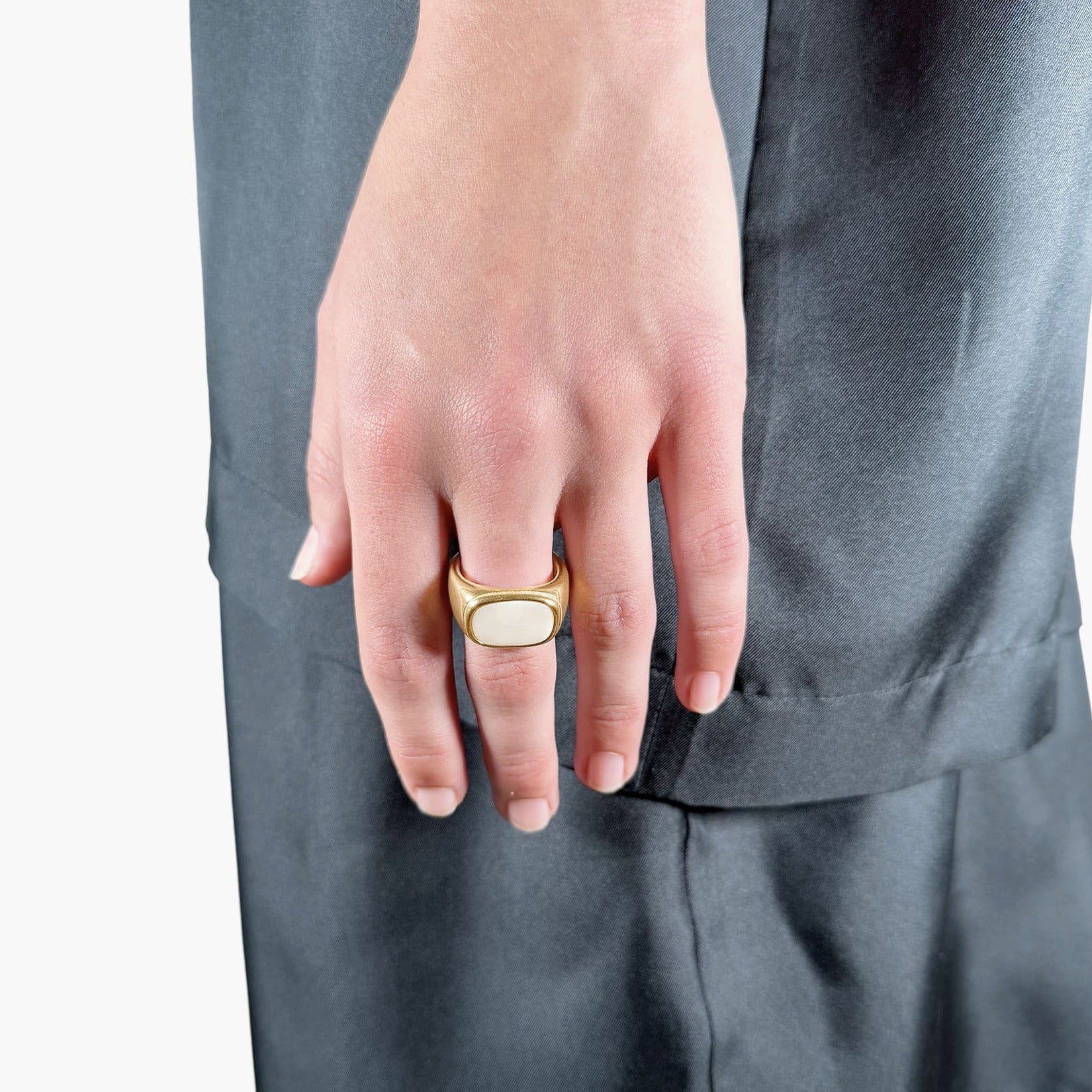 White Stone Ring