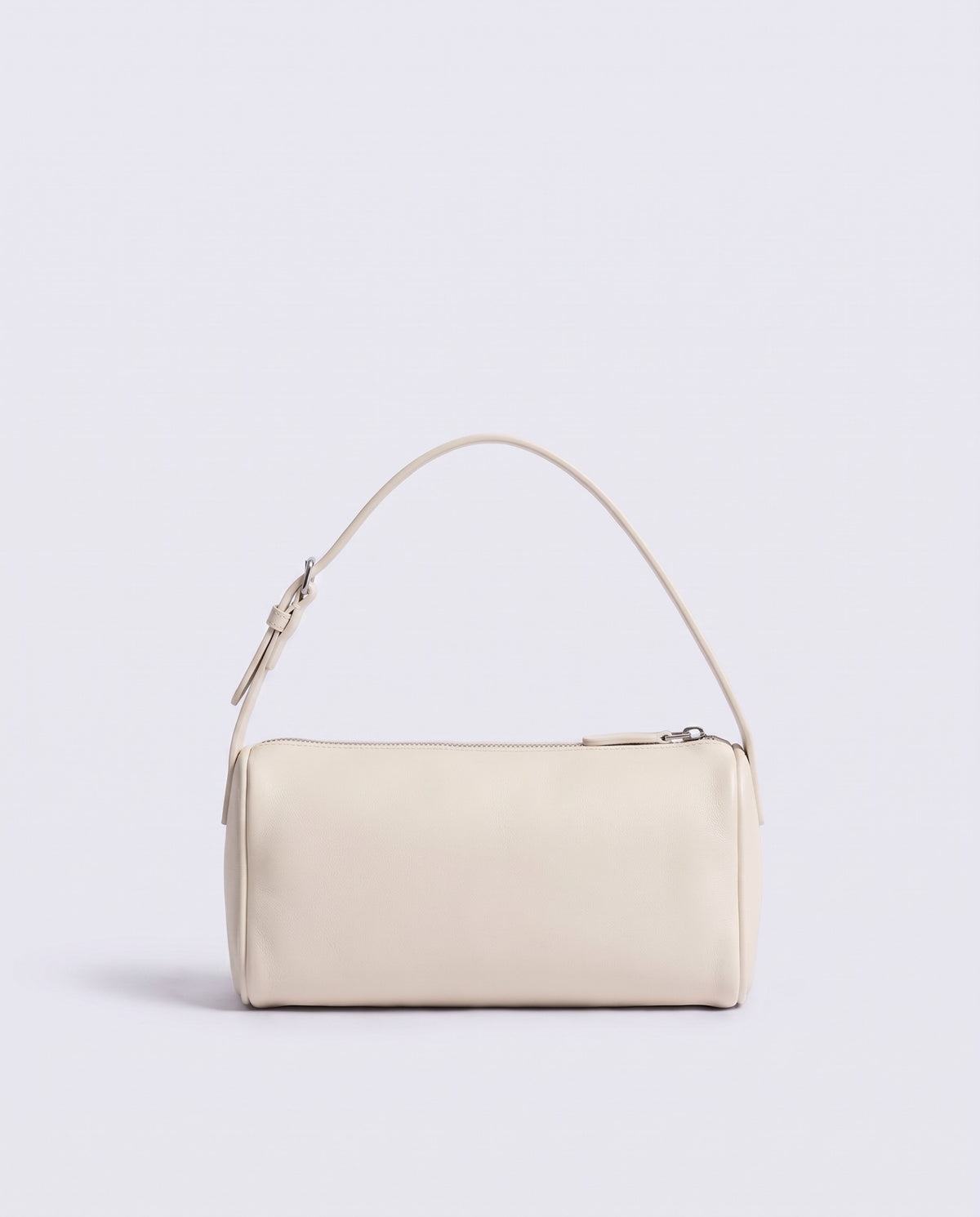 Alba barrel shoulder bag in Ivory leather – back view