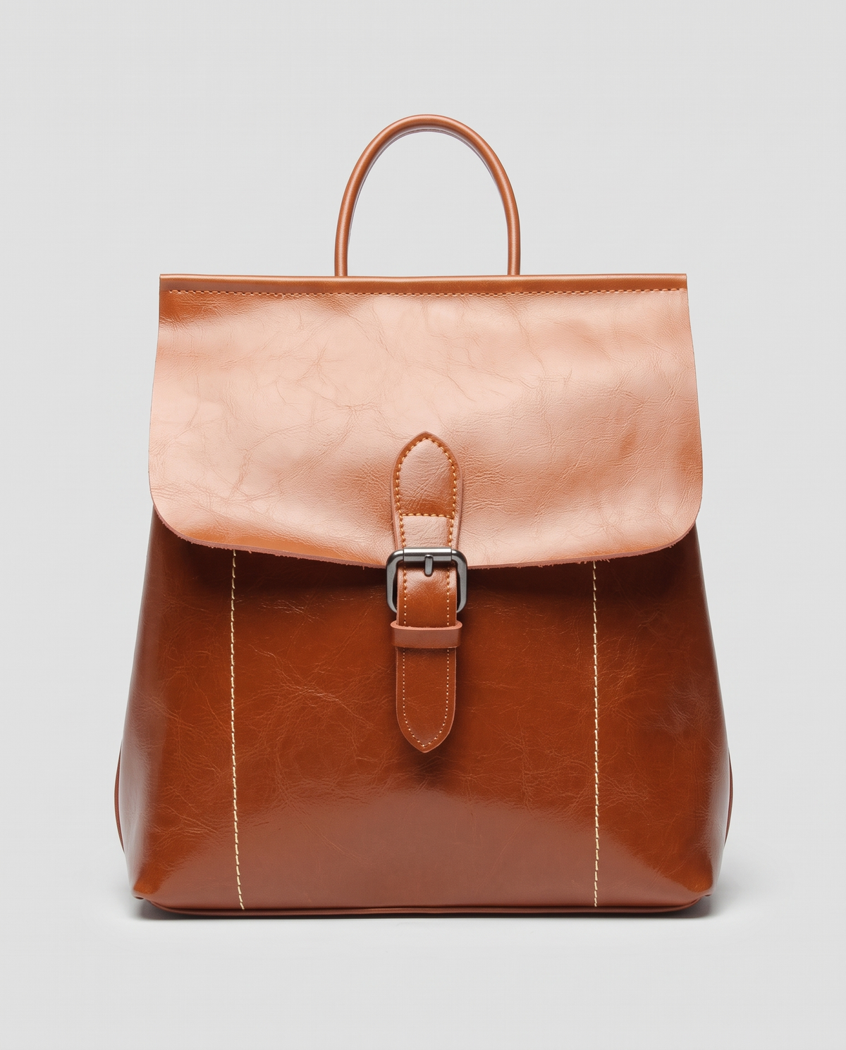 Ambler waxed leather backpack in Brown – front view