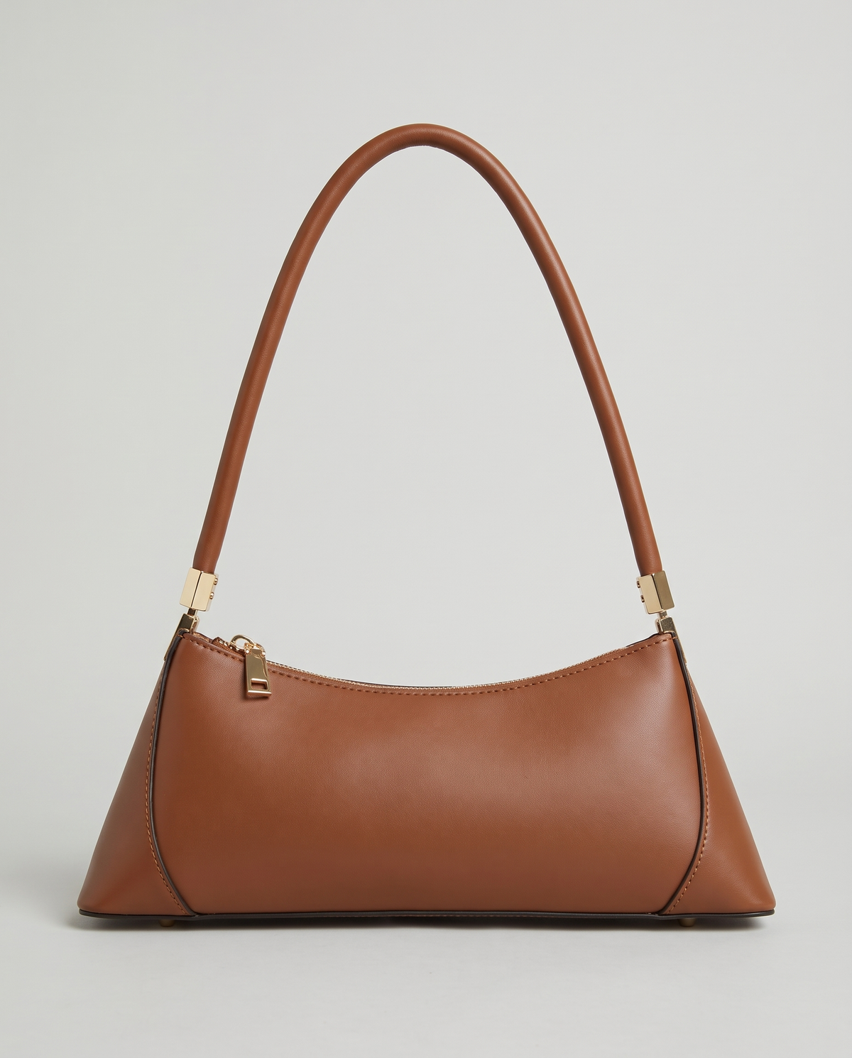 Arc leather shoulder bag in Brown – front view