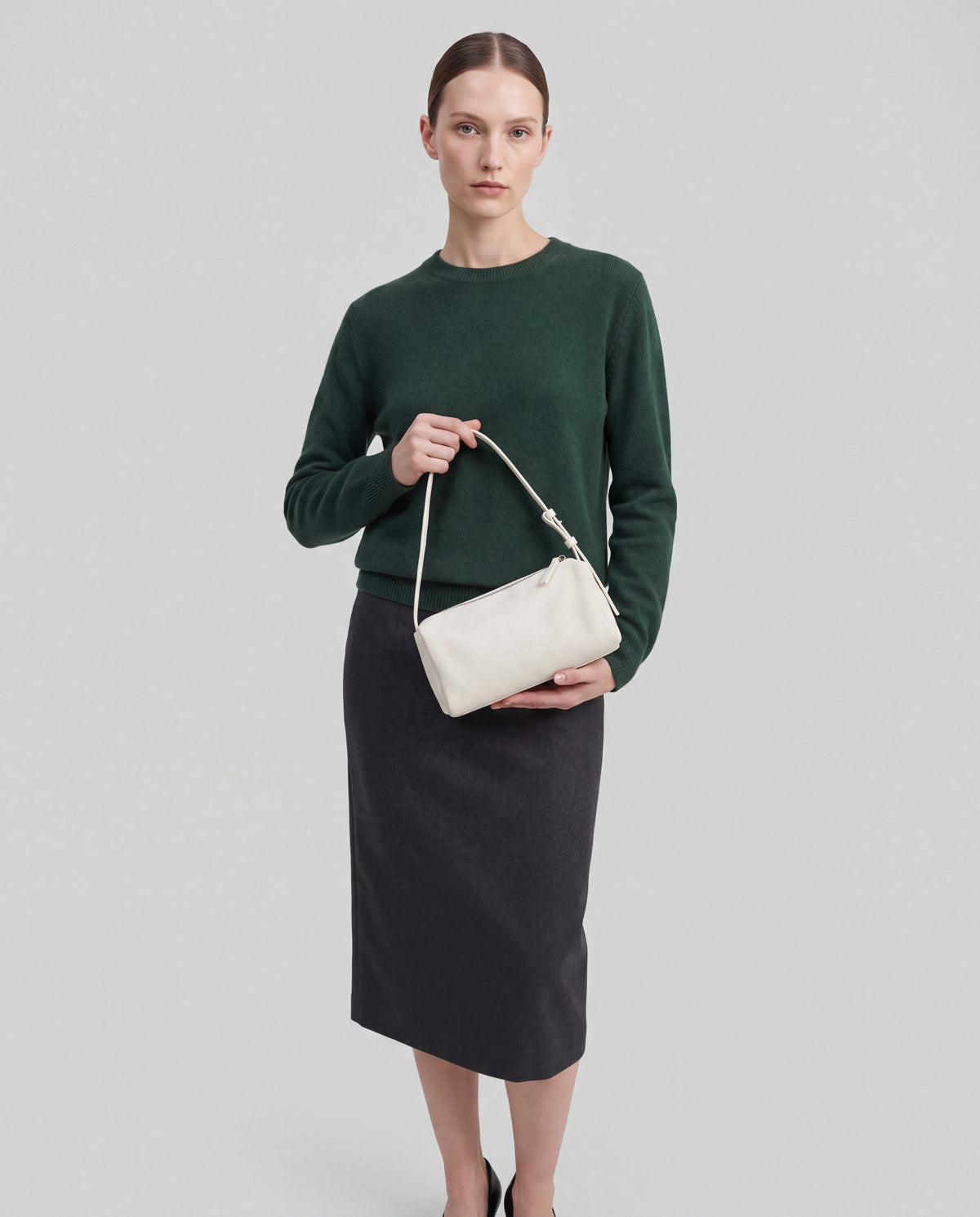 Brera bag in White – worn by model, close-up