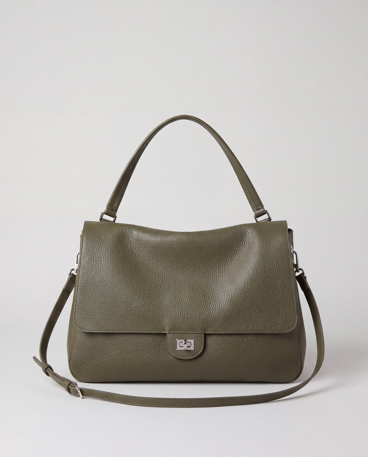 Brio Large bag in Olive – front view
