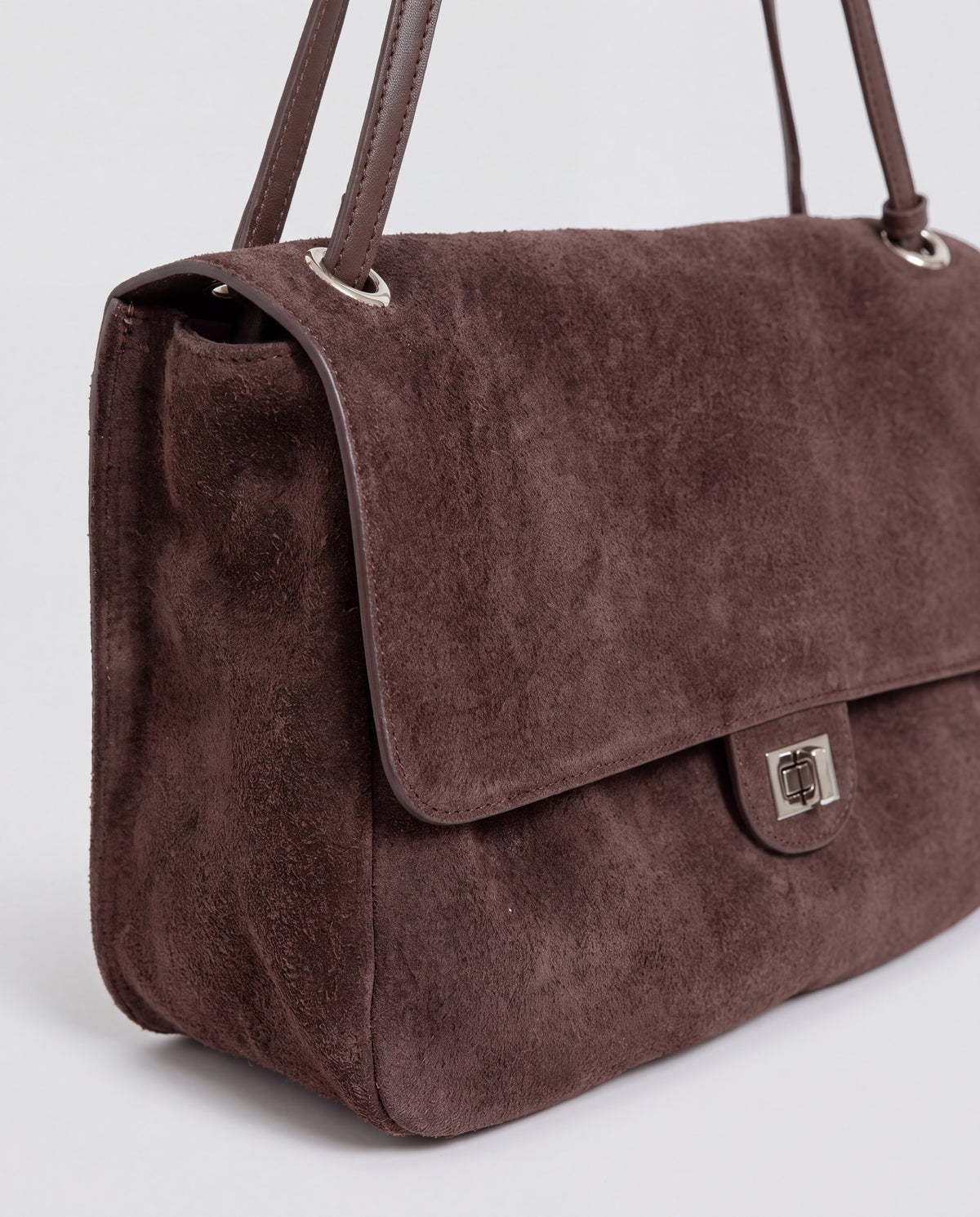 Brio Small bag in Chocolate – leather detail
