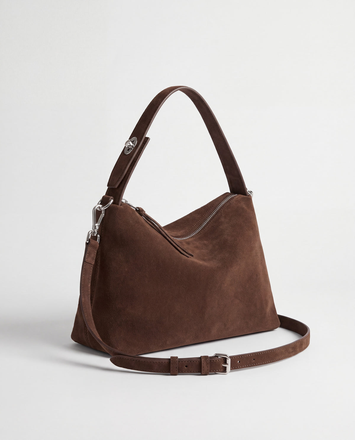 Calma bag in Chocolate – three-quarter view