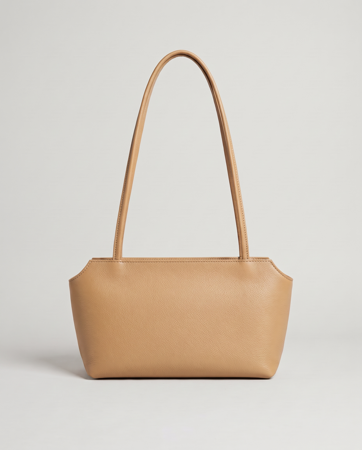 Capri leather shoulder bag in tan, back view