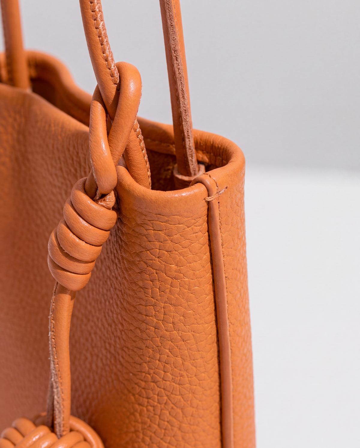 Cara bag in Orange – leather detail