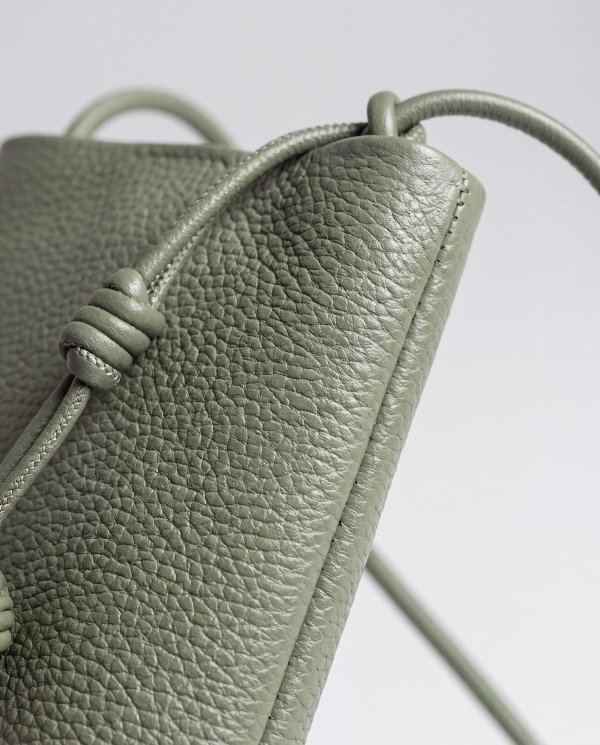 Cara bag in Sage – leather detail