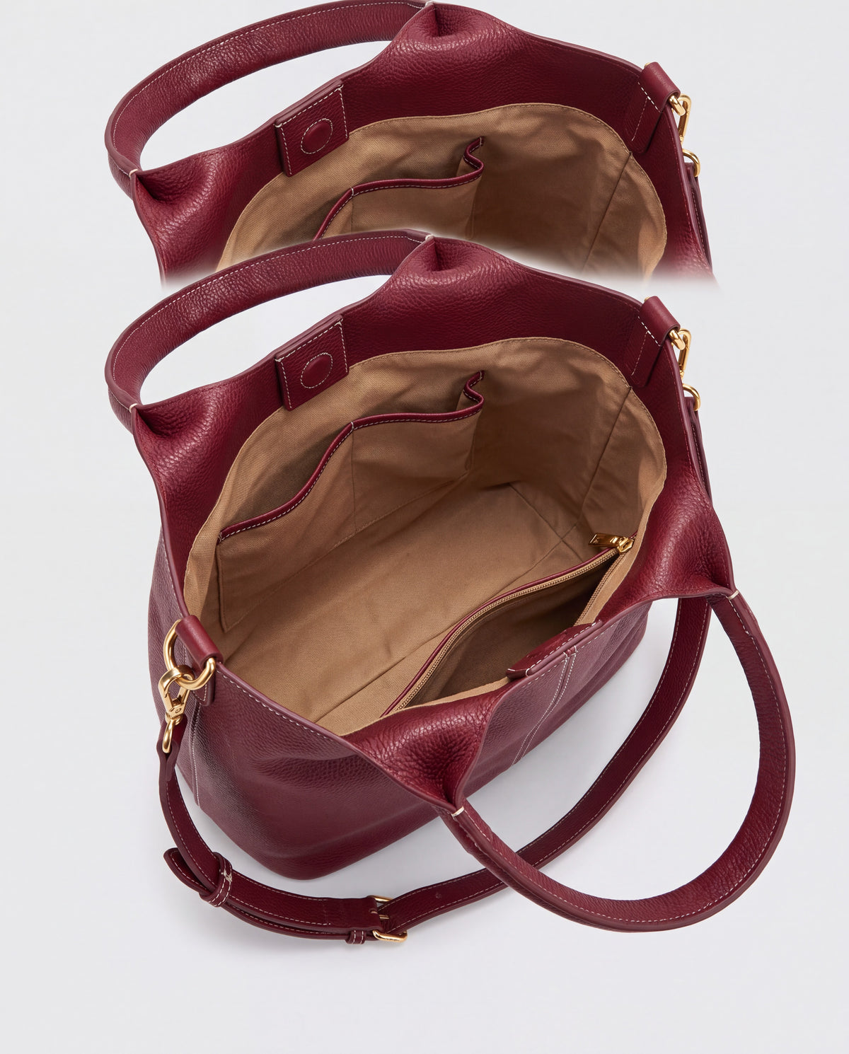 Commute bag in Burgundy – interior view