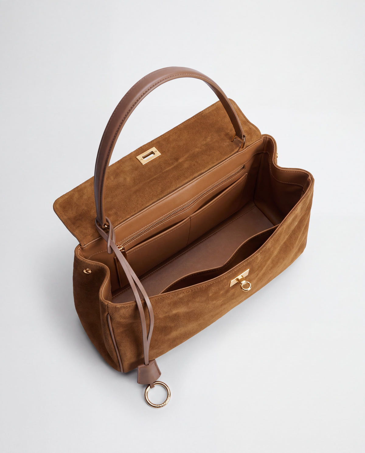 Dolce Small bag in Camel – interior view
