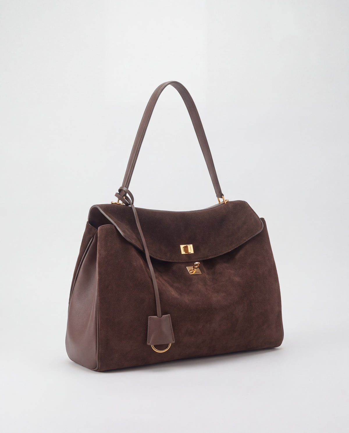 Dolce Small bag in Chocolate – three-quarter view
