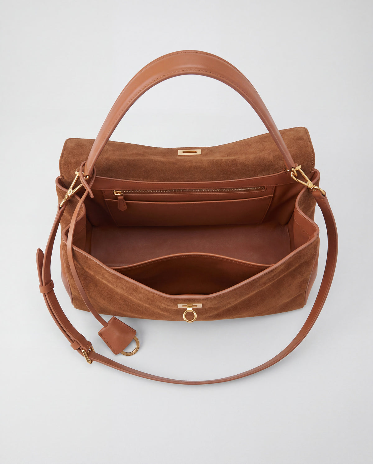 Dolce Small bag in Cognac – interior view