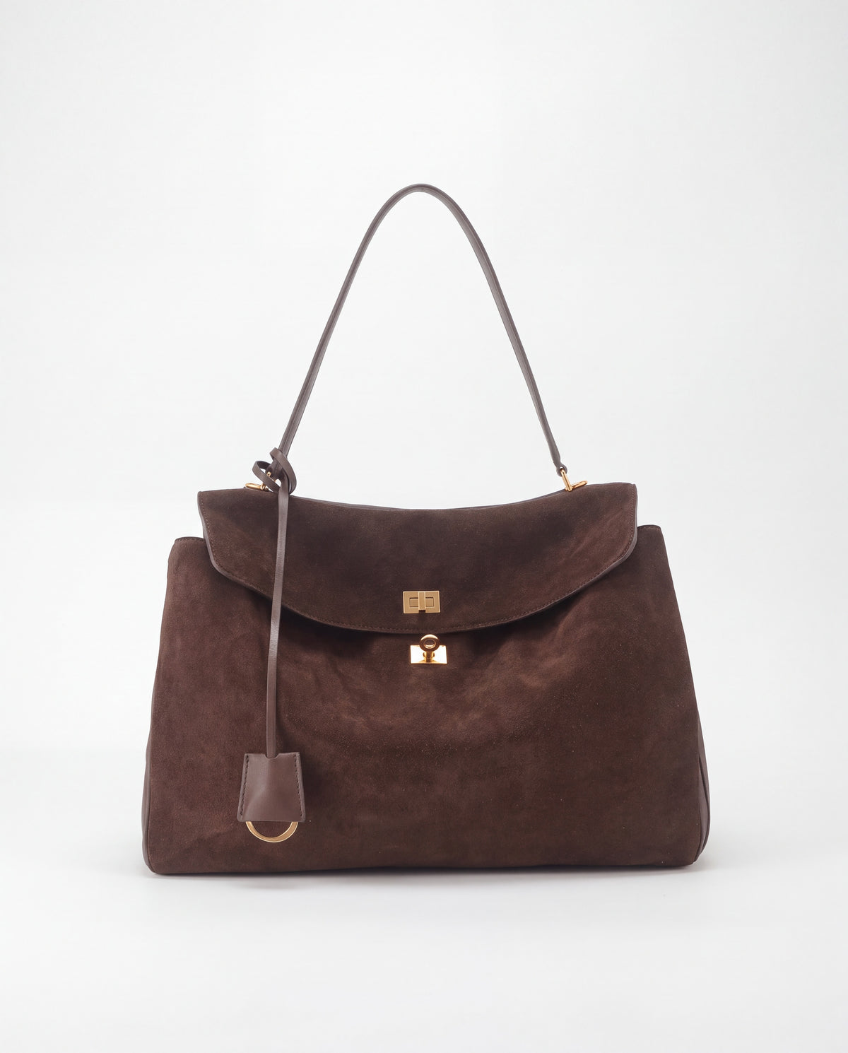 Dolce Large bag in Chocolate – front view