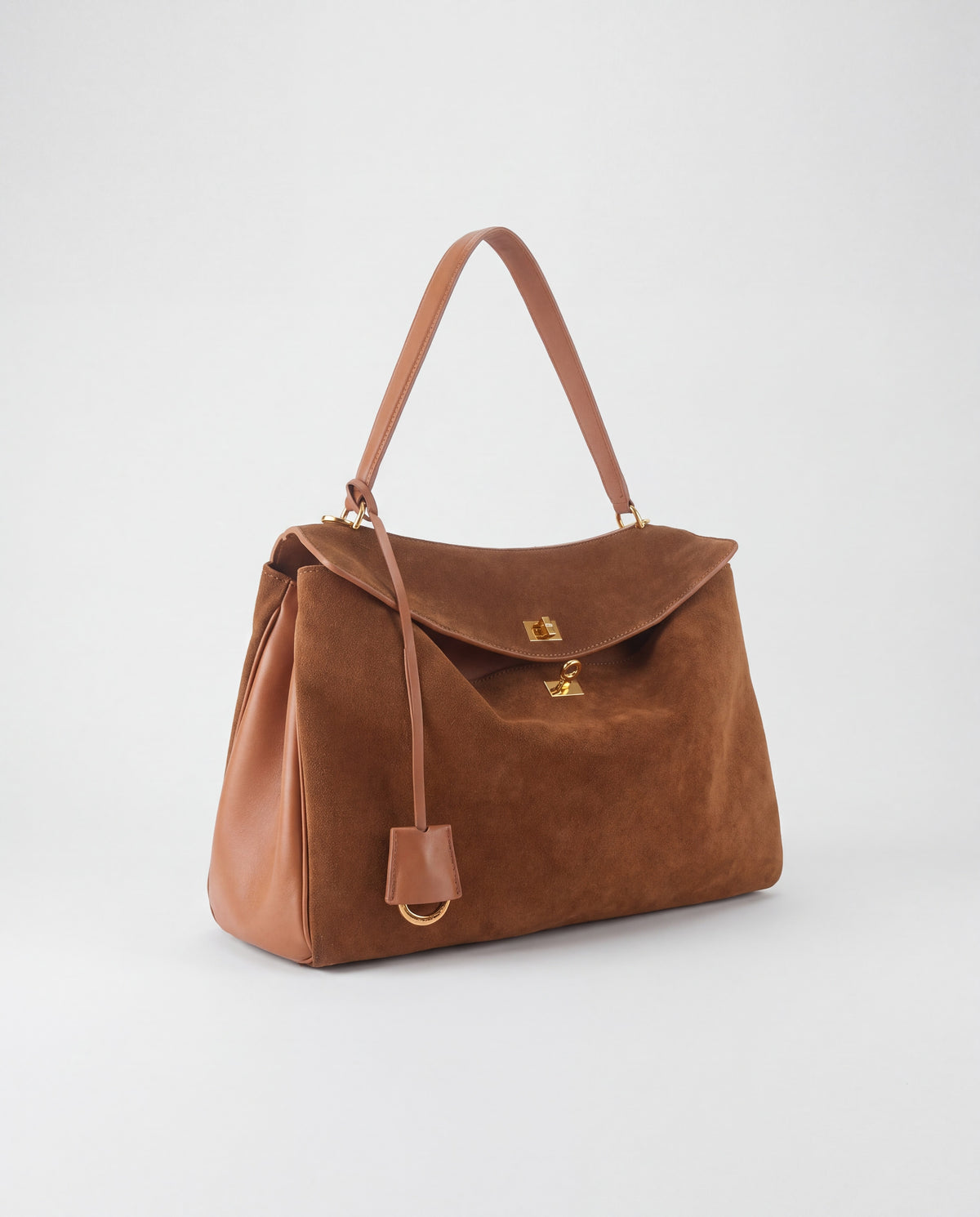 Dolce Large bag in Cognac – three-quarter view