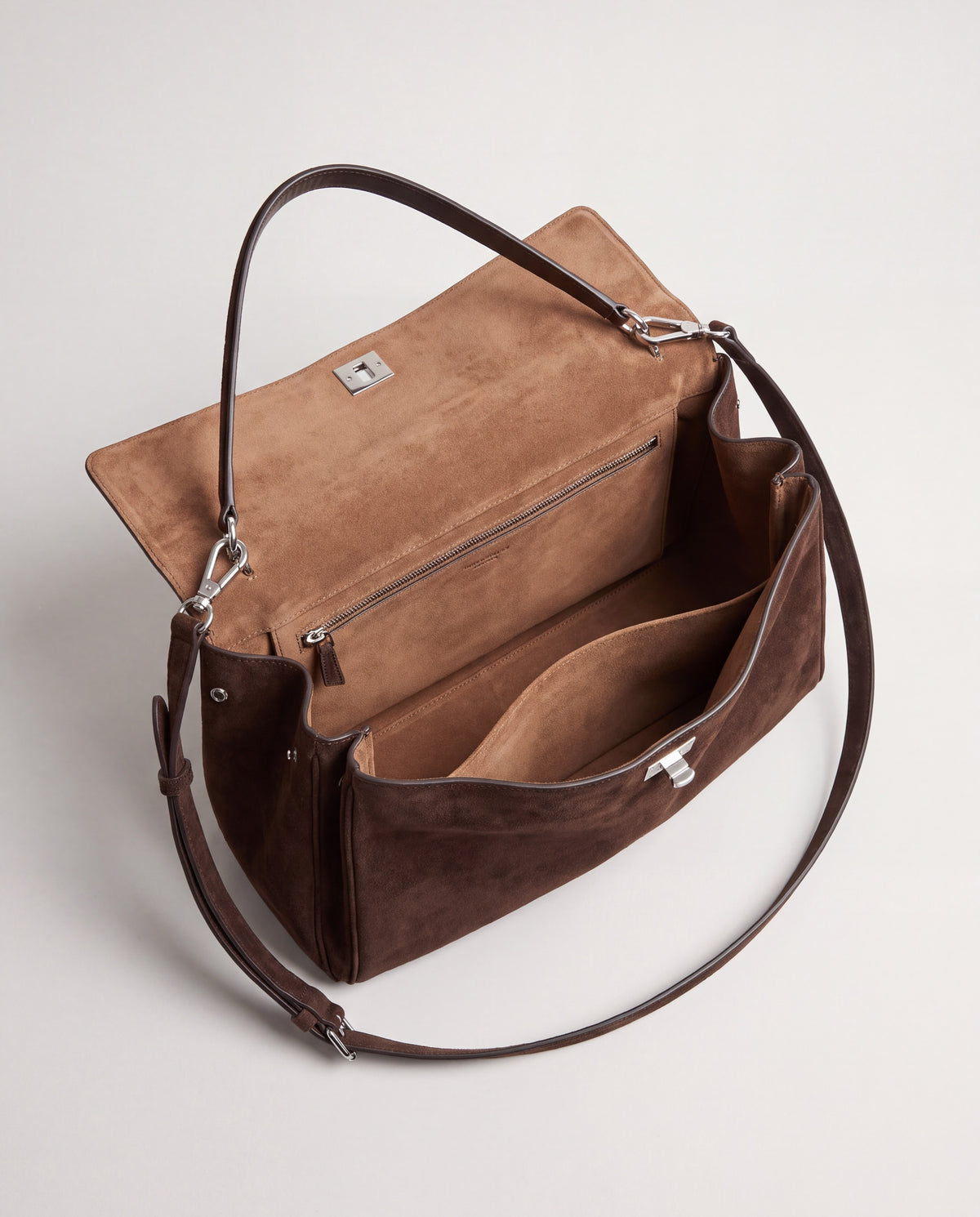 Dolce Large bag in Espresso – interior view