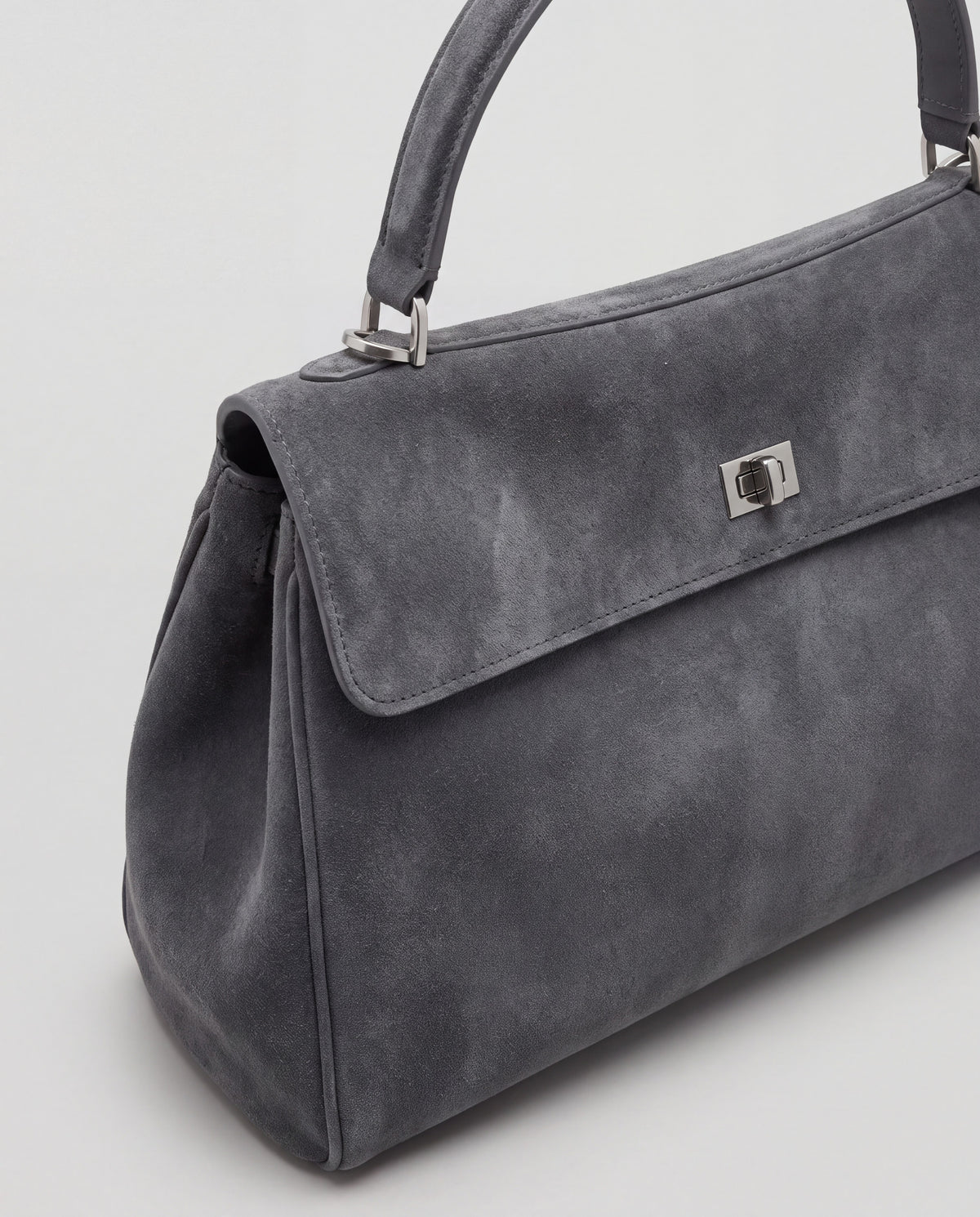 Dolce Large bag in Grey – leather detail