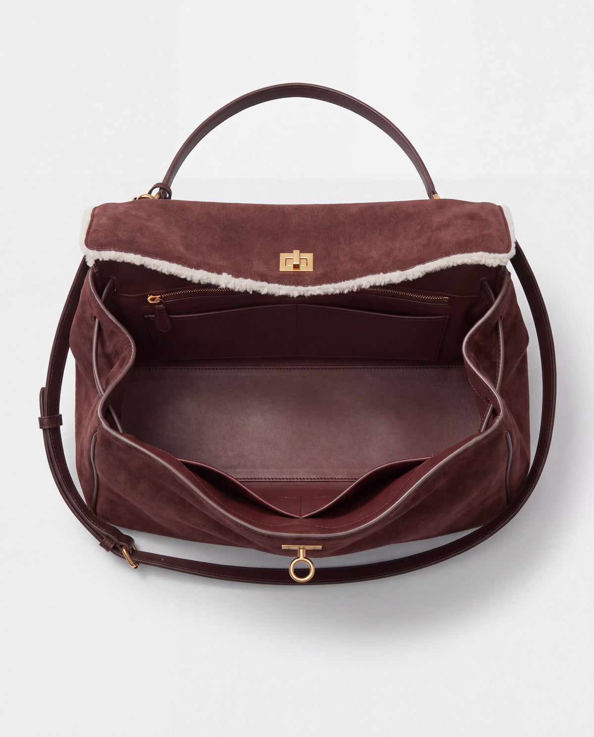 Dolce Large bag in Mahogany – interior view