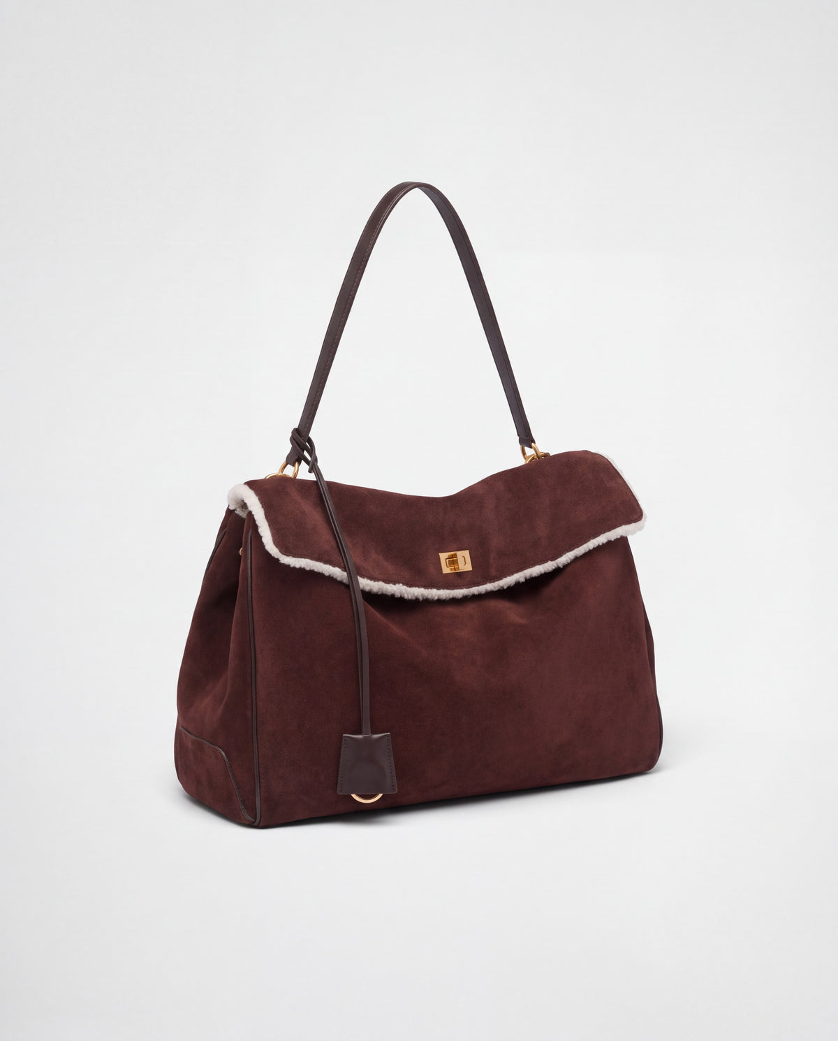 Dolce Small bag in Mahogany – three-quarter view