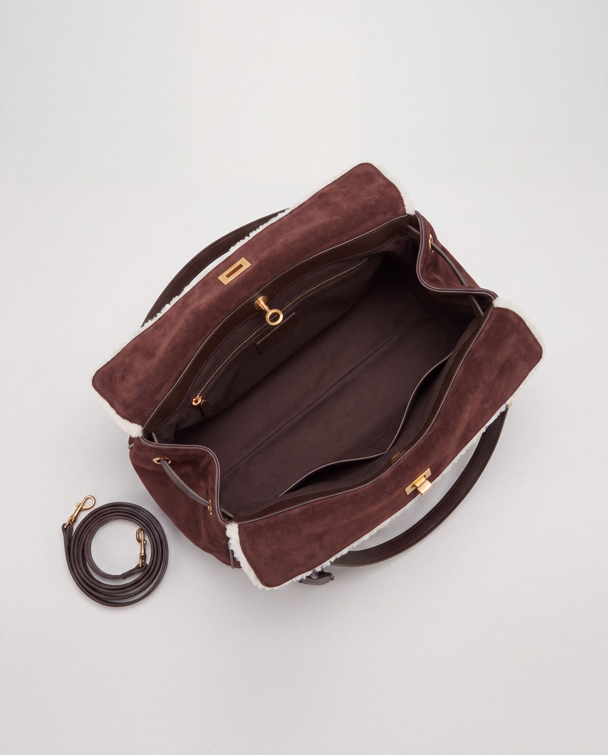 Dolce Small bag in Mahogany – interior view