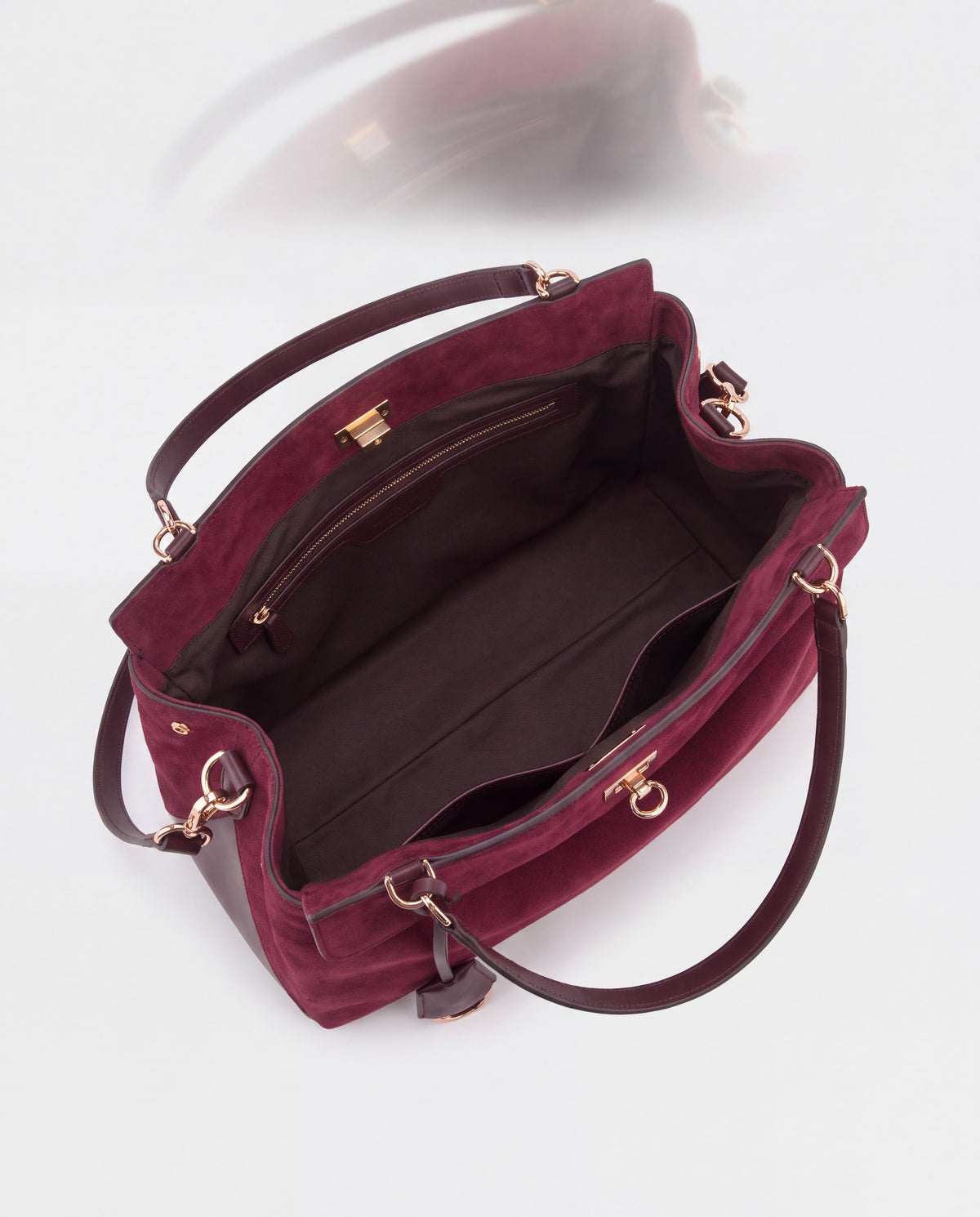 Dolce Medium bag in Burgundy – interior view